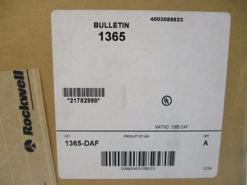 ALLEN BRADLEY 1365-DAF SER. A 115/230VAC 12.5A NSMP