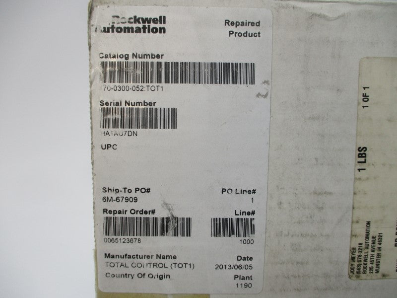TOTAL CONTROL 470-0300-052 REMAN