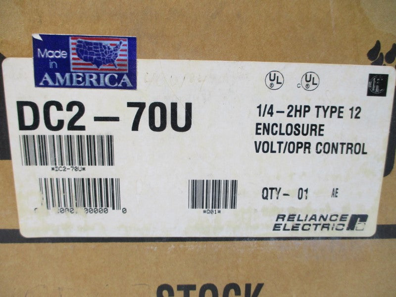 RELIANCE ELECTRIC DC2-70U 115/230VAC 12.5A (AS PICTURED) NSMP