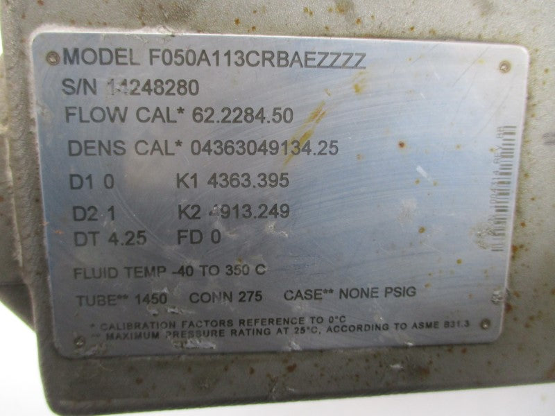 MICRO MOTION F050A113CRBAEZZZZ -40-350'C UNMP