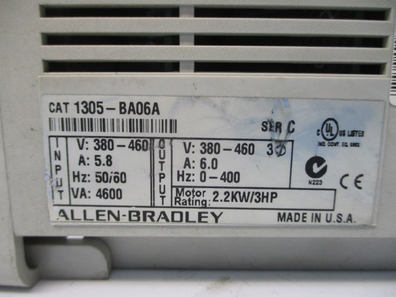 ALLEN BRADLEY 1305-BA06A SER. C 380-460V 5.8A (AS PICTURED) UNMP