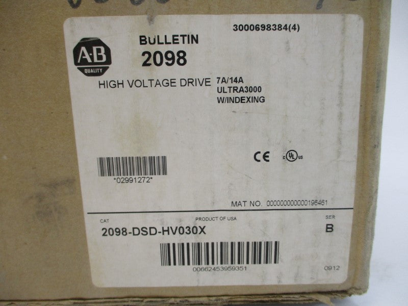 ALLEN BRADLEY 2098-DSD-HV030X SER. B F/W V1.52 230/460VAC 4A (BR/WH) NSMP