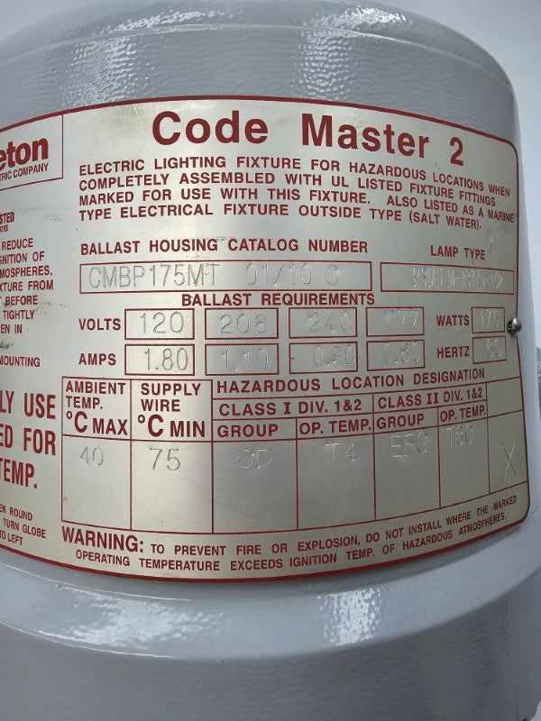 APPLETON CMBP175MT 277V 1.80A NSMP