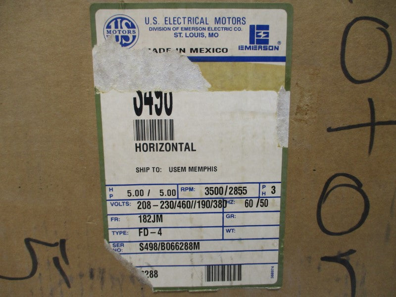 US MOTORS S498A S498-B06-6288-M 208-230/460V 14.0-12.8/6.4A NSMP