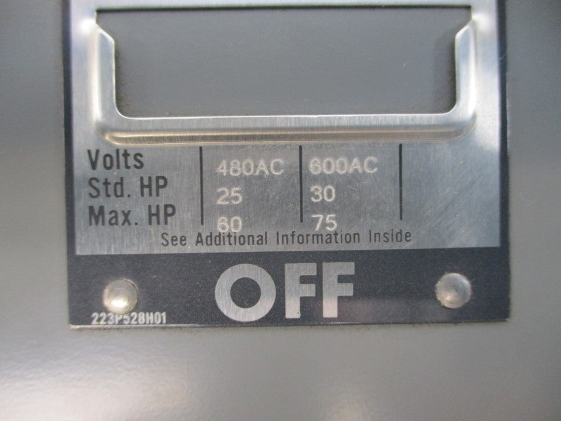 WESTINGHOUSE FDPS363R 2611007G04 SER. B 600VAC 100A NSMP