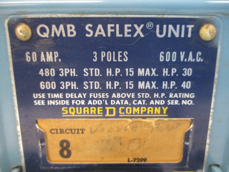 SQUARE D QMB-3606-T SER. 2 600VAC 60A UNMP