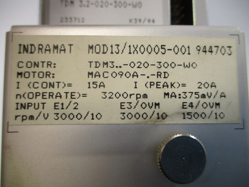 INDRAMAT TDM3.2-020-300-W0 233712 300VDC 20A UNMP