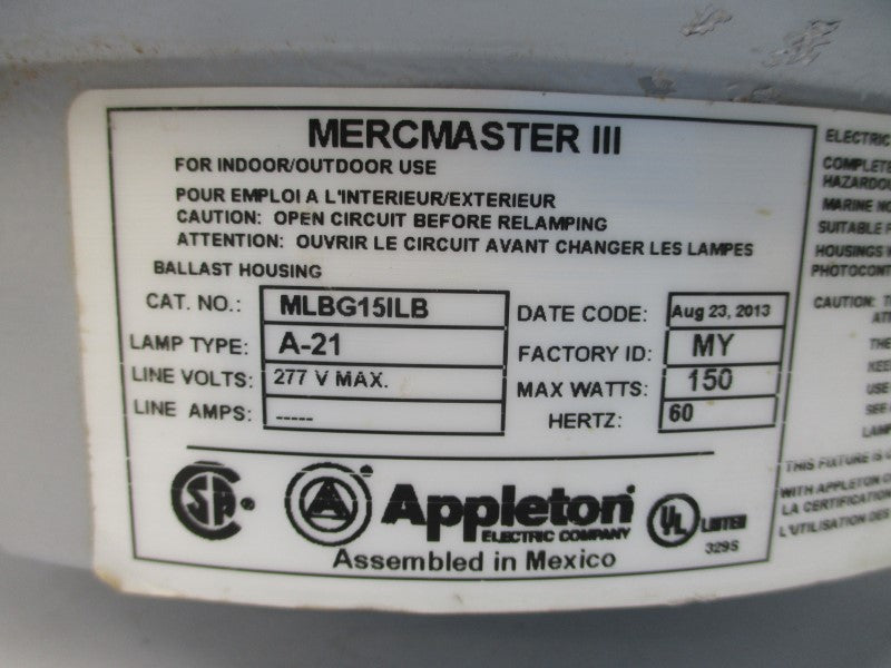 APPLETON MLBG15ILB (AS PICTURED) 277V NSNP