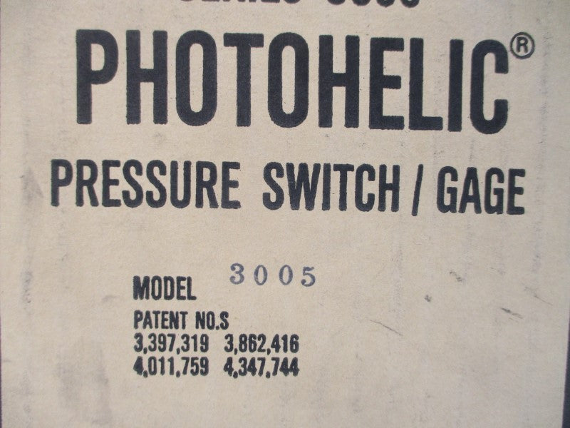 DWYER 3005 117V 10A 25PSI 0-5"H2O NSMP
