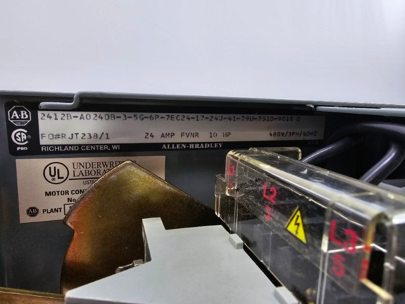 ALLEN BRADLEY 2412B-A024DB-3-5G-6P-7EC24-17-24J-41-79U-751D-9018 SER. D 480V 24A NSMP