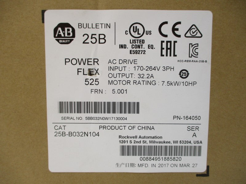 INDUSTRIAL SPARE PART 25B-B032N104 SER. A F/W 5.001 200-240VAC 32.2A NSMP