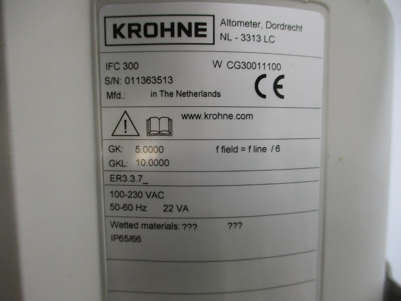 KROHNE IFC300 CG30011100 (AS PICTURED) 100-230VAC NSNP