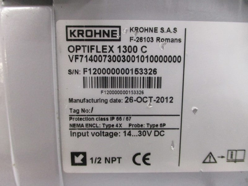 KROHNE VF7140073003001010000000 OPTIFLEX 1300C 14-30VDC NSNP