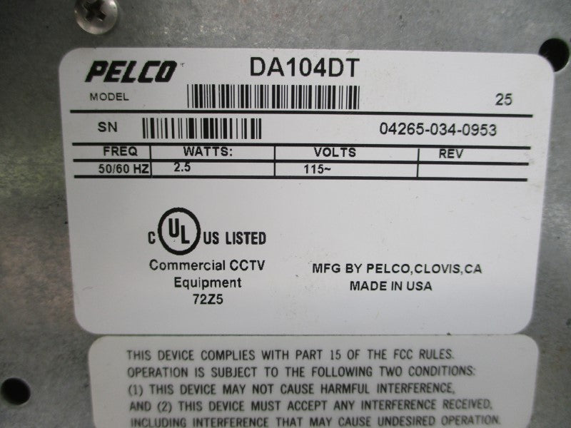 PELCO DA104DT 115V .2A NSNP