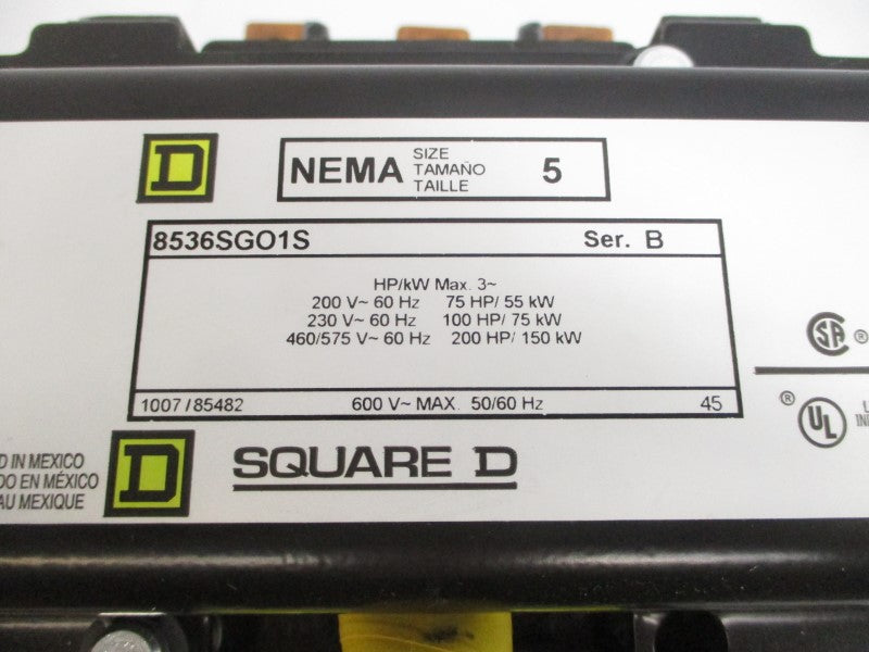 SQUARE D 8536SGO1V02S SER. B 110/120V NSMP