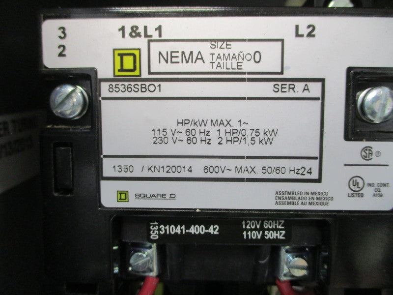 SQUARE D 8536SBA1V02 SER. A 110/120V NSNP