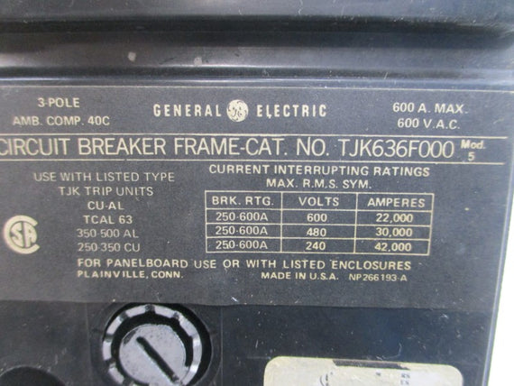 GENERAL ELECTRIC TJK636F000 (BLACK) 600VAC 500A UNMP