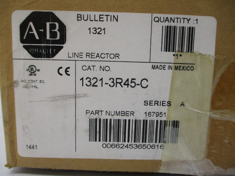 ALLEN BRADLEY 1321-3R45-C SER. A 600V 45A (BR/WH) NSMP