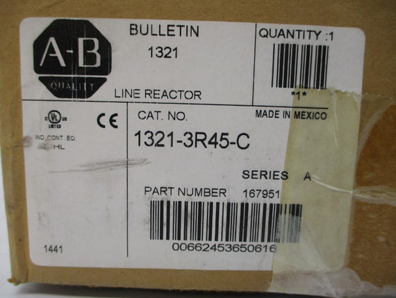 ALLEN BRADLEY 1321-3R45-C SER. A 600V 45A (BR/WH) NSMP