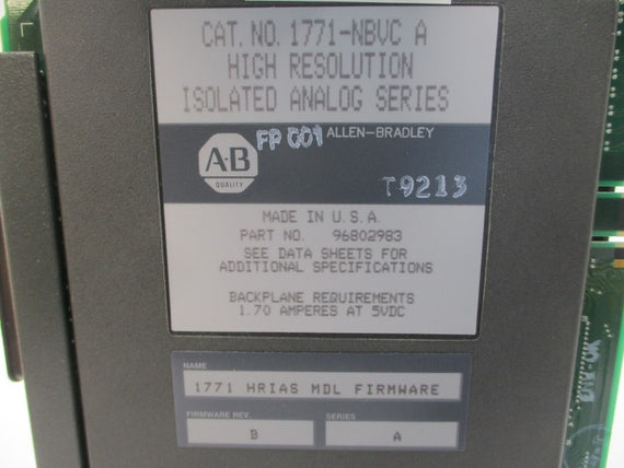 ALLEN BRADLEY 1771-NBVC SER. A REV. B 5VDC 1.70A NSMP
