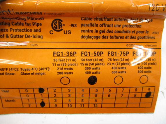 NVENT FG1-50P 120V 50FT NSMP