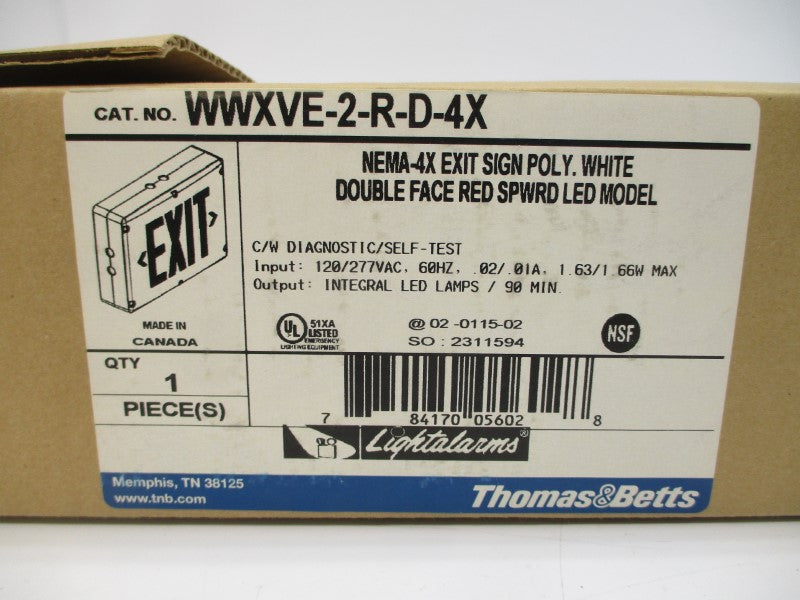 THOMAS&BETTS WWXVE-2-R-D-4X 120/277VAC .02/.01A NSMP