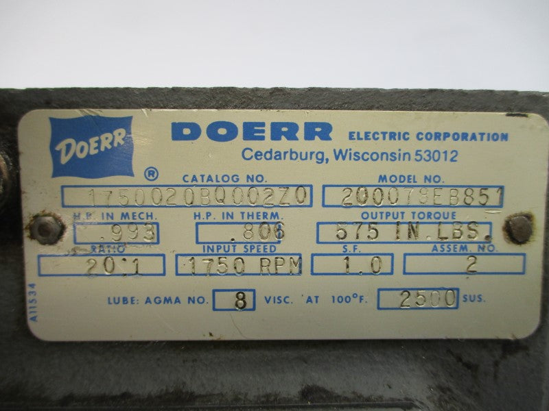 DOERR 1750020BQ002Z0 200078EB85 UNMP