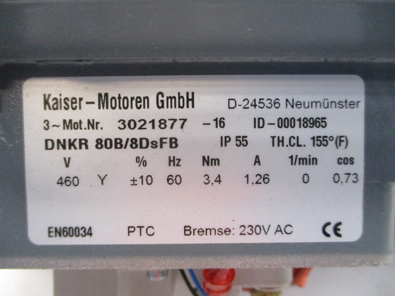 KAISER-MOTOREN DNKR80B/8DSFB 00018965 460V 1.26A (AS PICTURED) NSNP