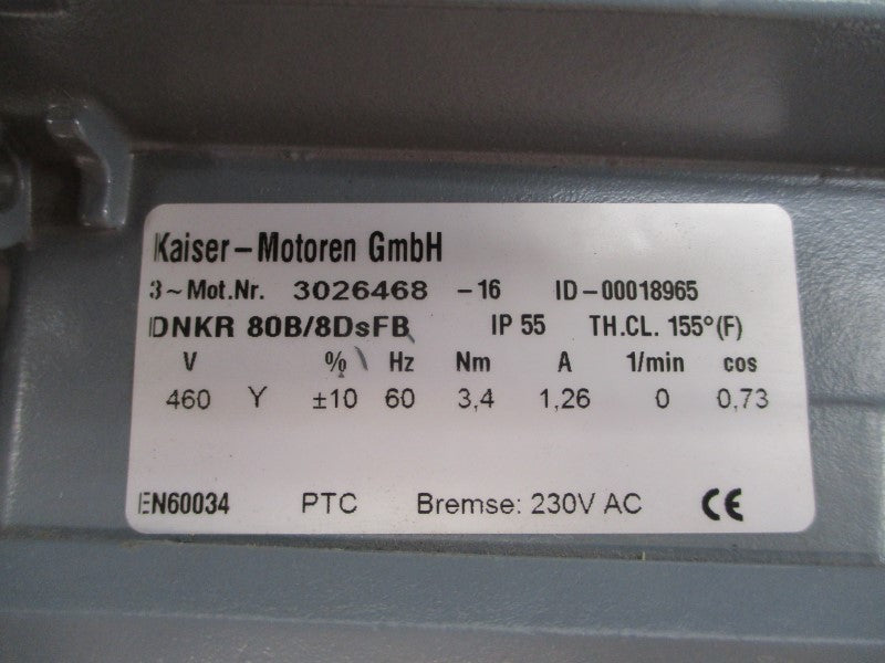 KAISER.MOTOREN DNKR80B/8DSFB 00018965 460V 1.26A NSNP