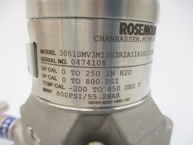ROSEMOUNT 3051SMV3M12G3R2A11A1AC12E5M5 800PSI NSMP