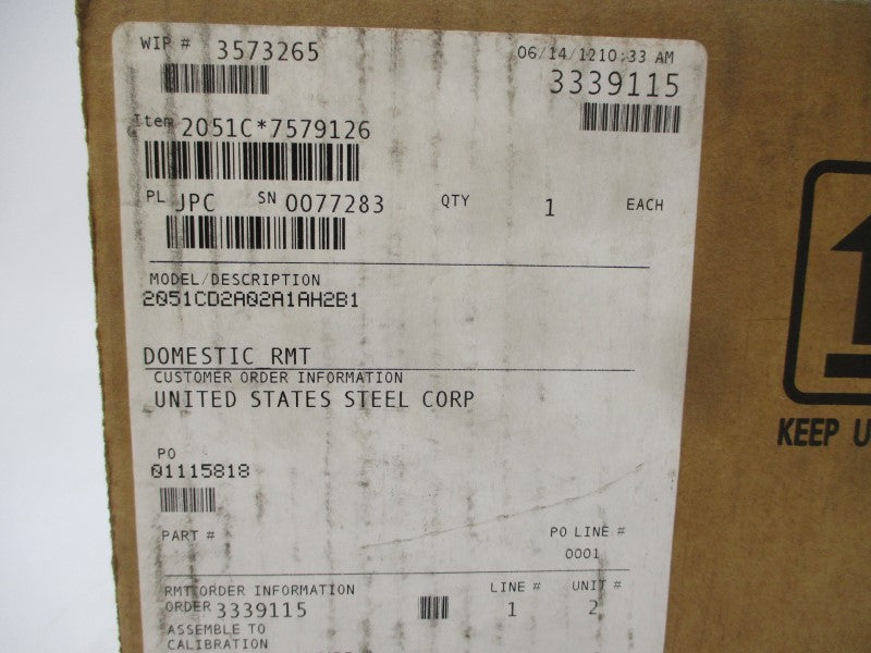 ROSEMOUNT 2051CD2A02A1AH2B1 10.5-42.4VDC 3626PSI NSMP