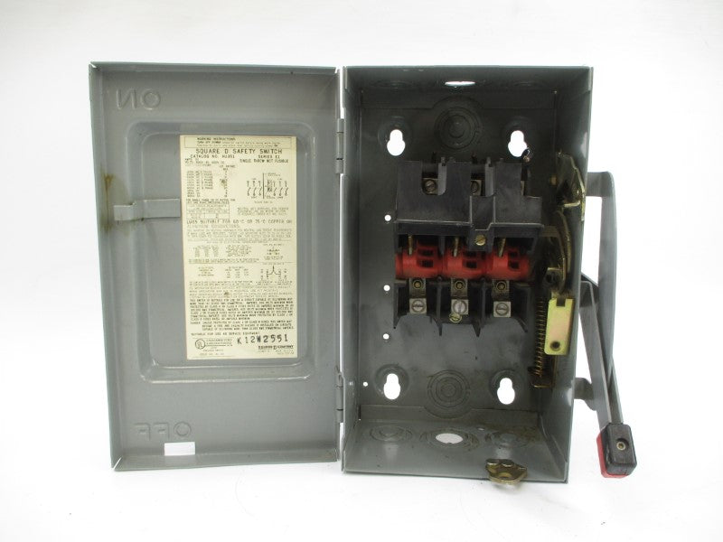 SQUARE D HU361 SER. E1 600VAC 30A UNMP