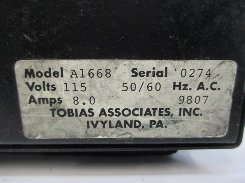 TOBIAS ASSOCIATES A1668 115VAC 8.0A UNMP
