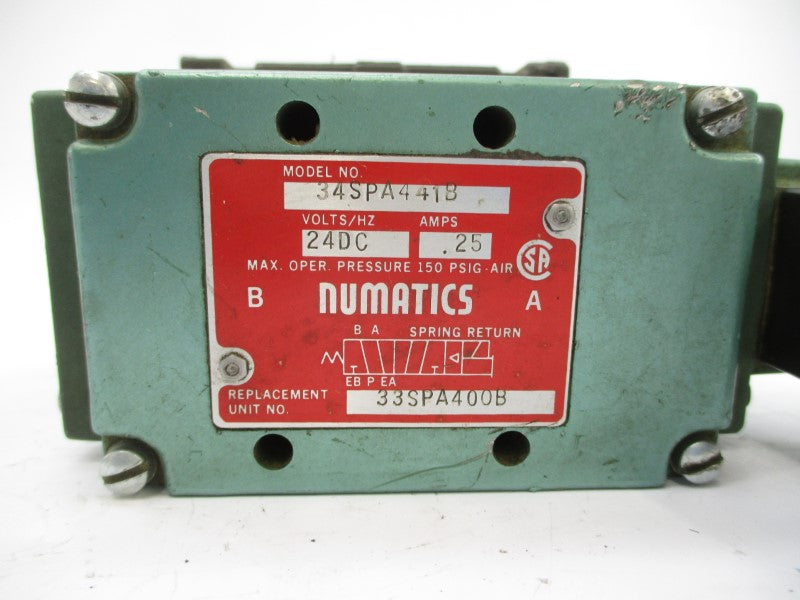 NUMATICS 34SPA441B 24VDC .25A 150PSI UNMP