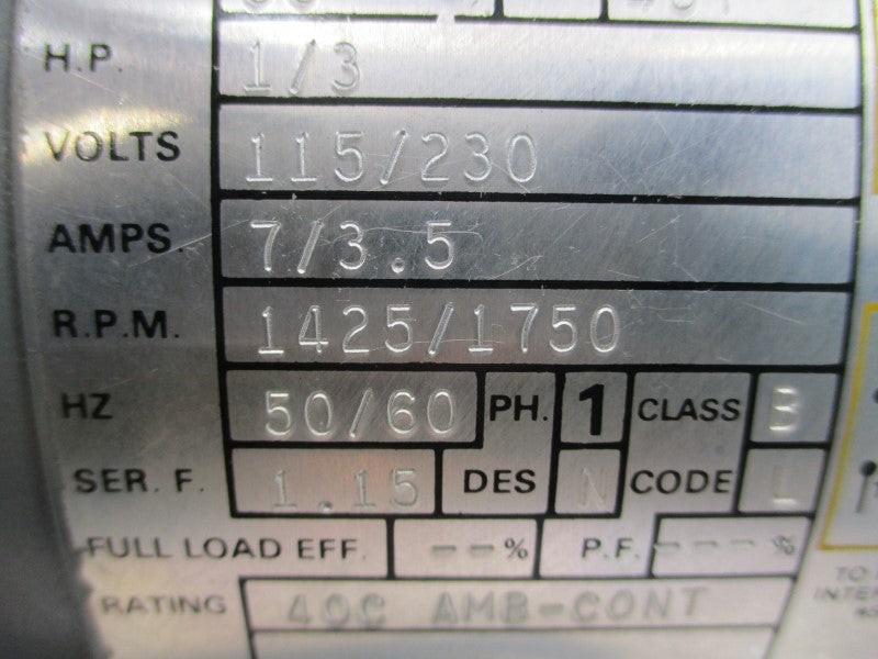 BALDOR 34C61W120 115/230V 7/3.5A NSNP