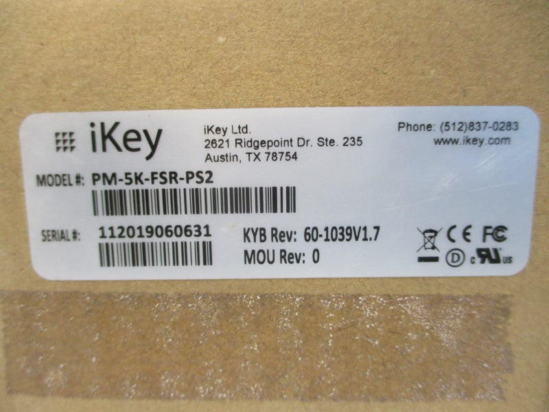 IKEY PM-5K-FSR-PS2 REV. 60-1039V1.7 NSMP