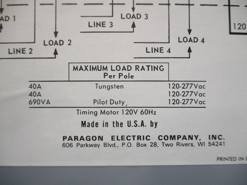 PARAGON ELECTRIC 7217-00 (ENCLOSURE ONLY) 120VAC 40A NSNP