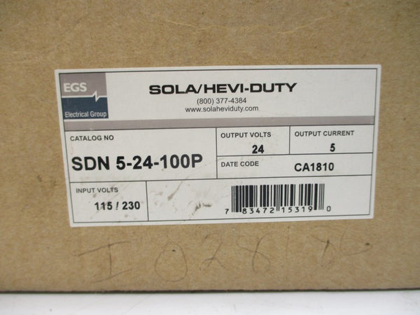 SOLA SDN5-24-100P 115/230VAC 2.2/1.0A NSMP