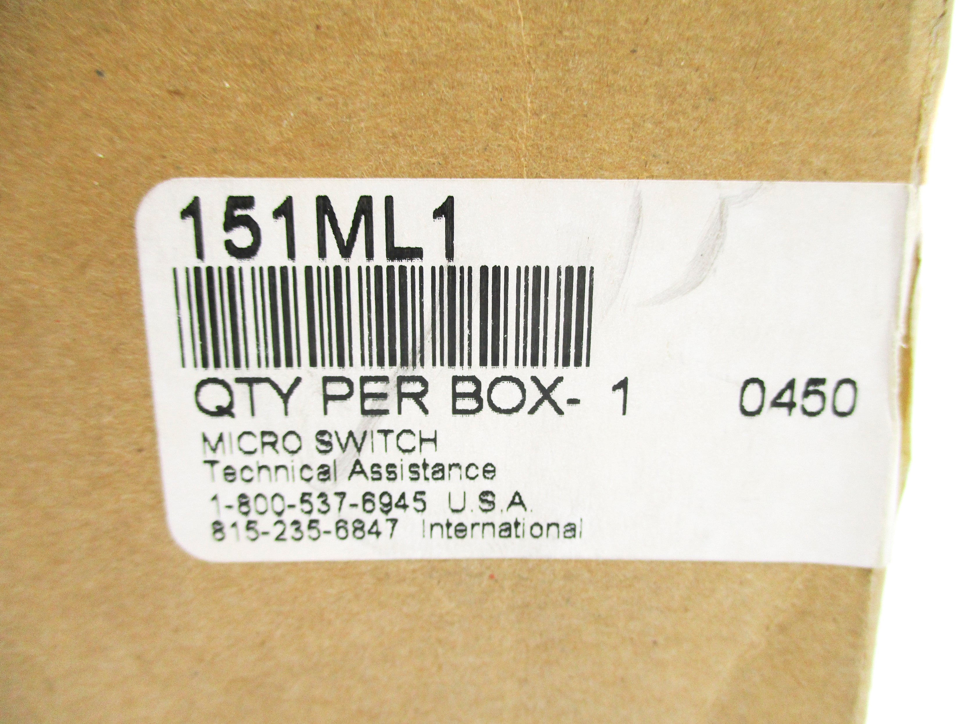 MICRO SWITCH 151ML1 600VAC 10A NSMP