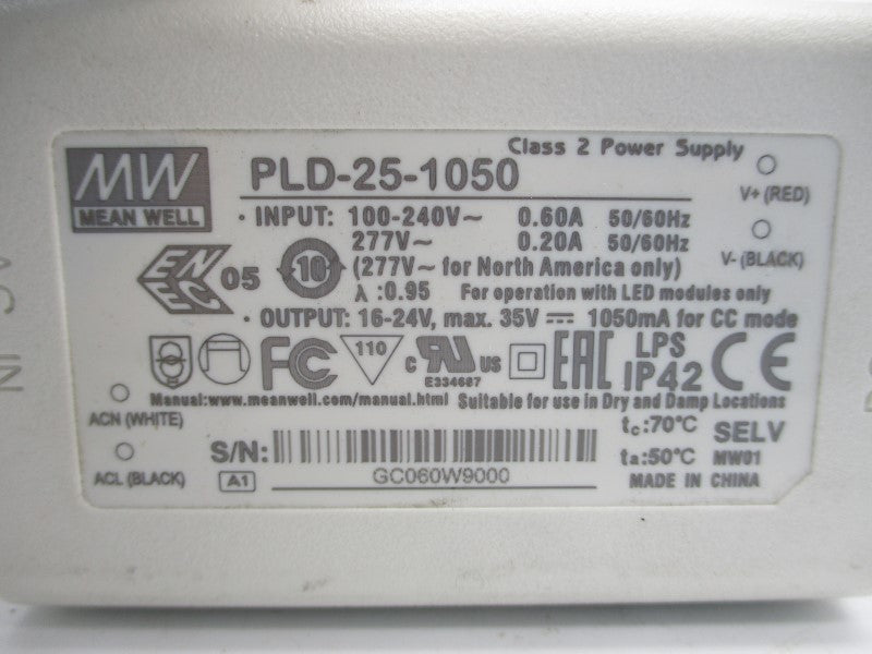 MEAN WELL PLD-25-1050 100-240V 0.60A NSNP