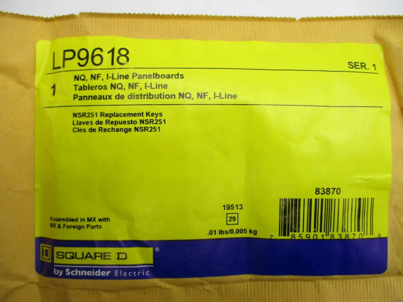 SQUARE D LP9618 SER. 1 NSFS