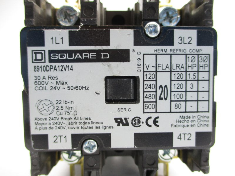 SQUARE D 8910DPA12V14 SER. C 24V 30A UNMP