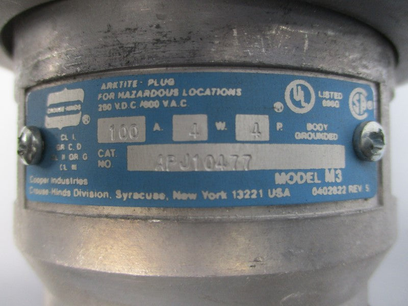 CROUSE HINDS APJ10477 600VAC 100A NSNP