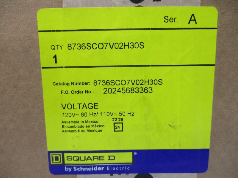 SQUARE D 8736SCO7V02H30S SER. A 110/120V NSFS