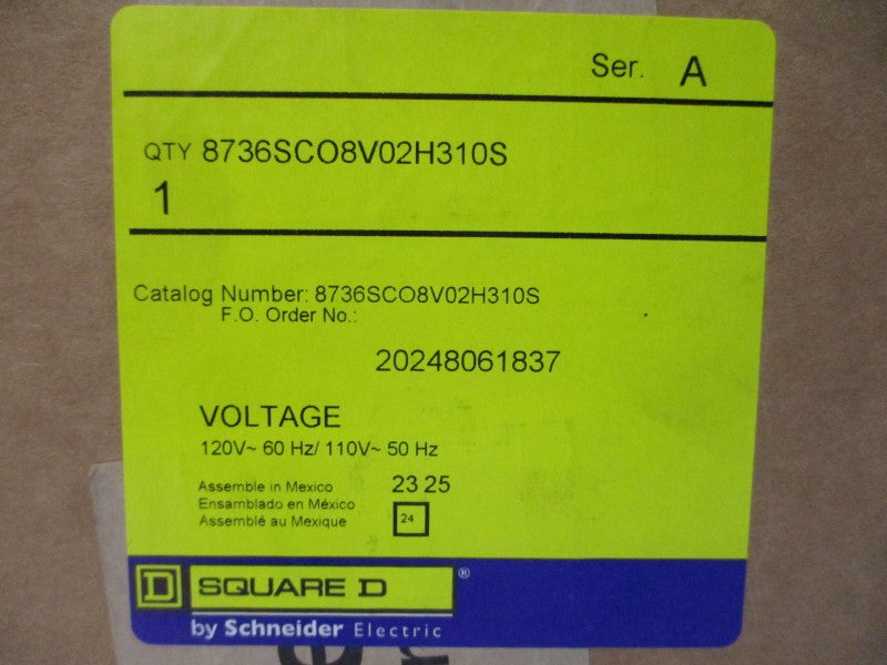 SQUARE D 8736SCO8V02H310S SER. A 110/120V 6-18A NSMP