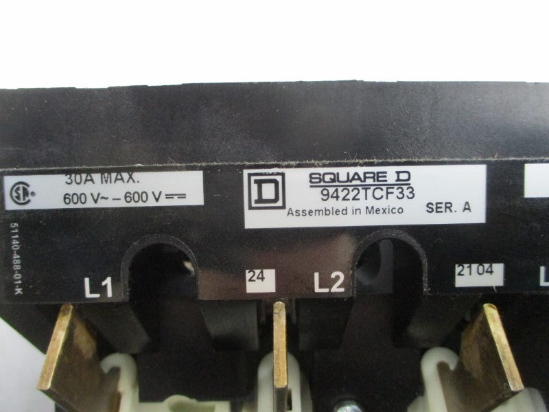 SQUARE D 9422ATCF331 SER. A 600VAC 30A NSMP