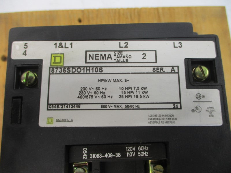 SQUARE D 8736SDO1V02H10S SER. A 110/120V 15-45A NSMP