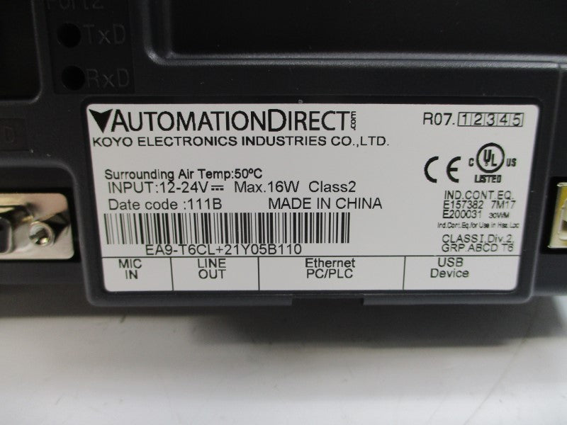AUTOMATION DIRECT EA9-T6CL EA9-T6CL+21Y05B110 12-24V NSMP