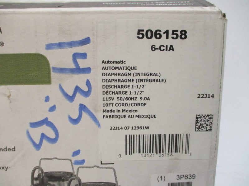 LITTLE GIANT 506158 6-CIA 115V 9.0A NSMP