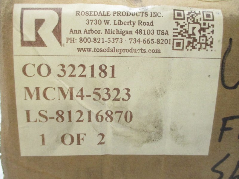 ROSEDALE PRODUCTS MCL4-6-3/4P-*-200-S-V-N-PB 322181 LS-81216870 200PSI NSMP